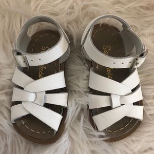 White saltwater sandals